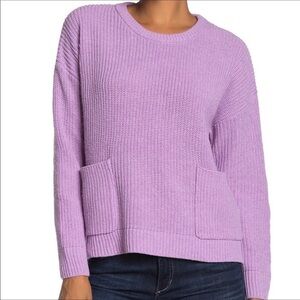 Melloday 2 Pocket Pullover Knit Sweater Wool Lilac